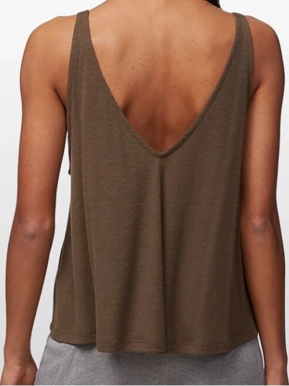 Free People Intimately Olive Green Dani Tank Top Ribbed V-Neck Cami XS
